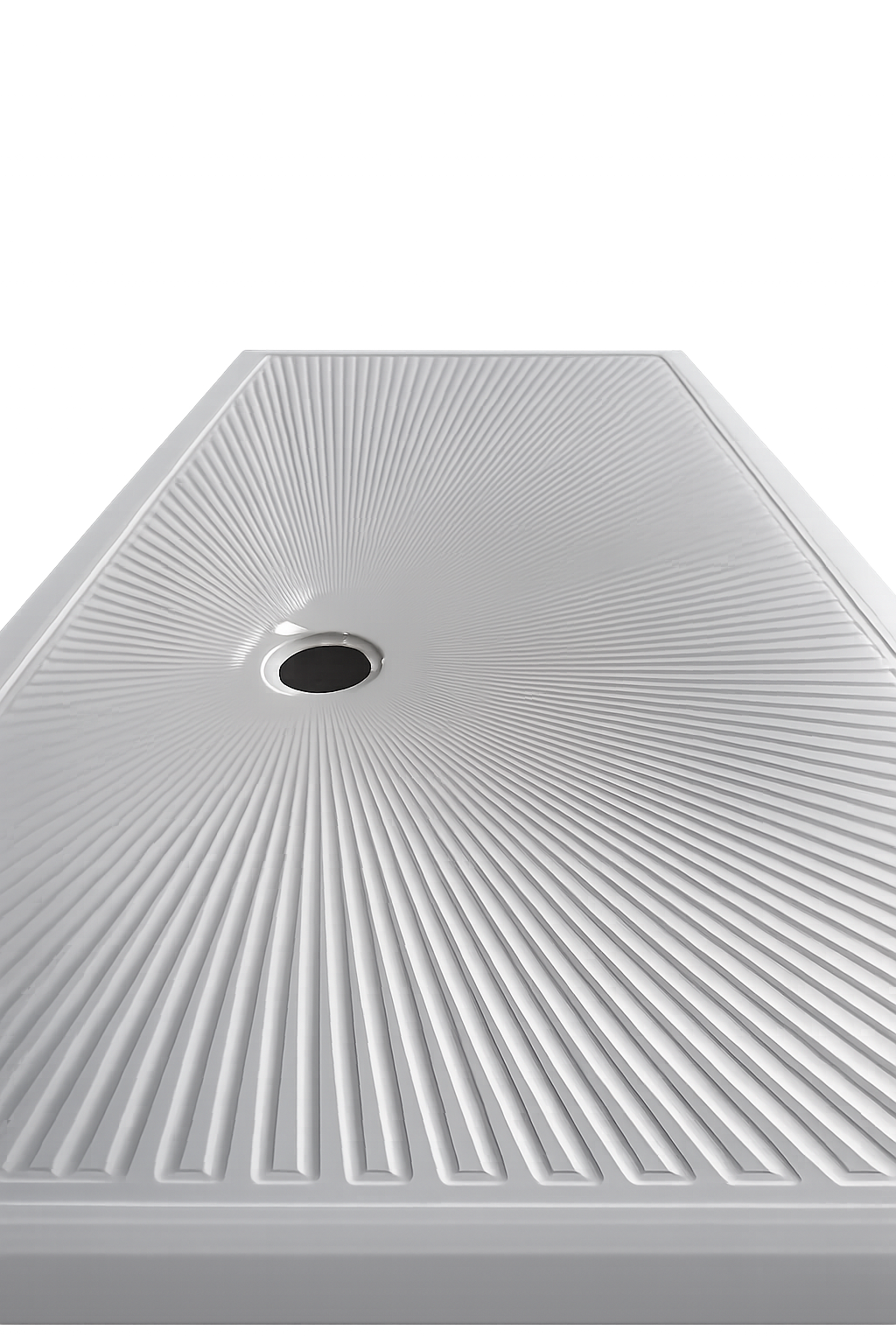 CNC-machined quartz shower pan slope